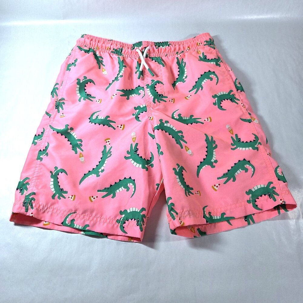NWOT Cat & Jack Pink Alligator Swim Trunks Size L (12/14)